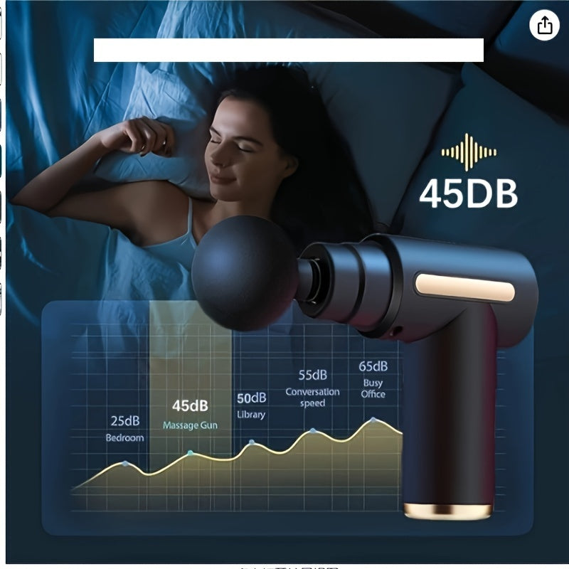 1pc Fascia Electric Massager Gun, Deep Tissue Percussion Electric Muscle Massager, Portable Handheld Ultra-Quiet Brushless Motor, For Sports Gym valentine's day for him