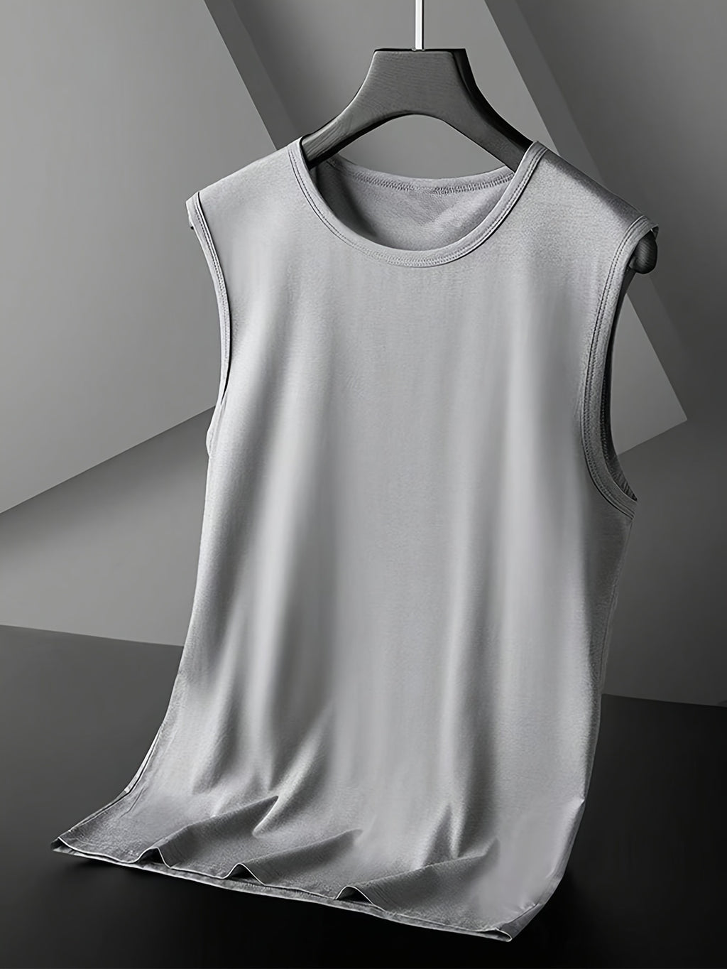 3pcs Quick Dry Men's Solid Sleeveless Sports Tank Top, Breathable Sweat-Wicking Round Neck Basic Style Fitness Gym Wear For Running Outdoor Training