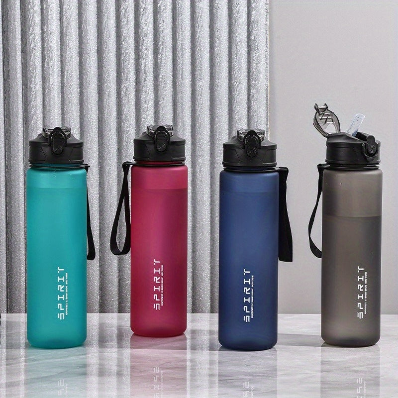 750ml Leakproof Frosted Sports Water Bottle with Silicone Straw & Carrying Rope - Perfect for Gym, Outdoor Activities & Gifts