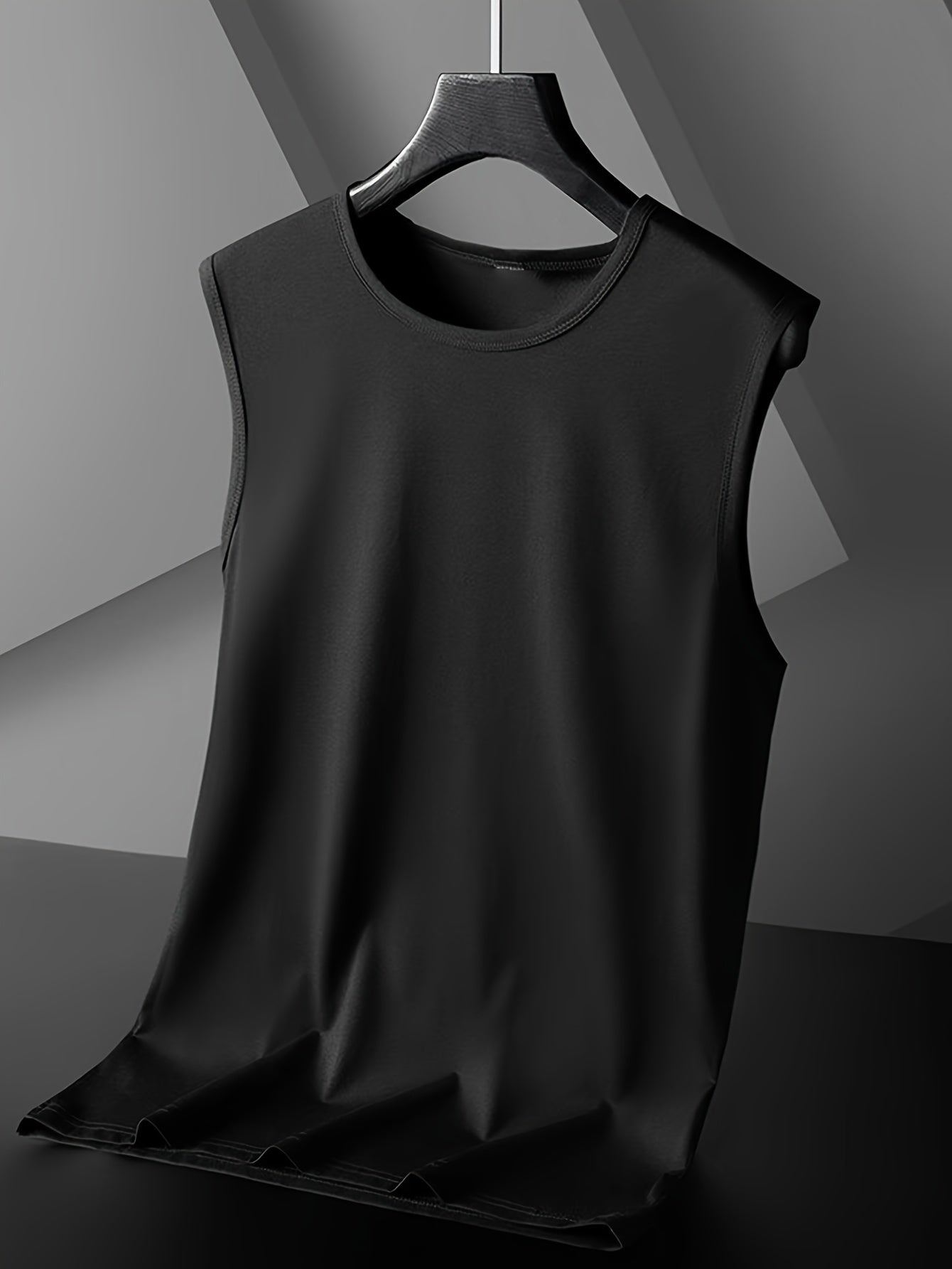 3pcs Quick Dry Men's Solid Sleeveless Sports Tank Top, Breathable Sweat-Wicking Round Neck Basic Style Fitness Gym Wear For Running Outdoor Training