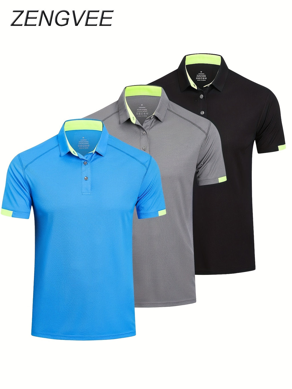 3pcs Mens Shirts Short Sleeve Breathable Quick Dry Golf Shirts Mens Running Sports Tee Top Gym Workout T Shirts