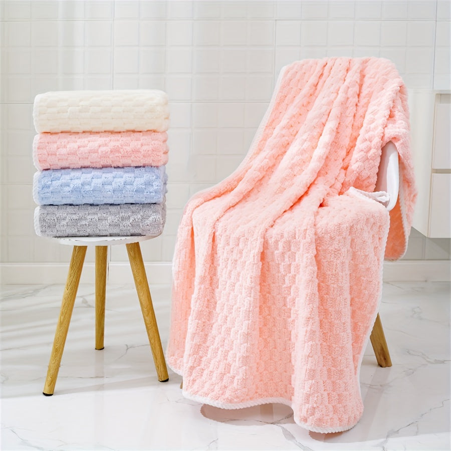 2pcs Ultra-Soft Microfiber Bath Towels - Super Absorbent, Quick-Dry Waffle Weave Towels For Daily Use, Spa, Gym & Travel - Fragrance-Free, Polyester/Polyamide Blend Microfiber Hair Towel Microfiber Towel