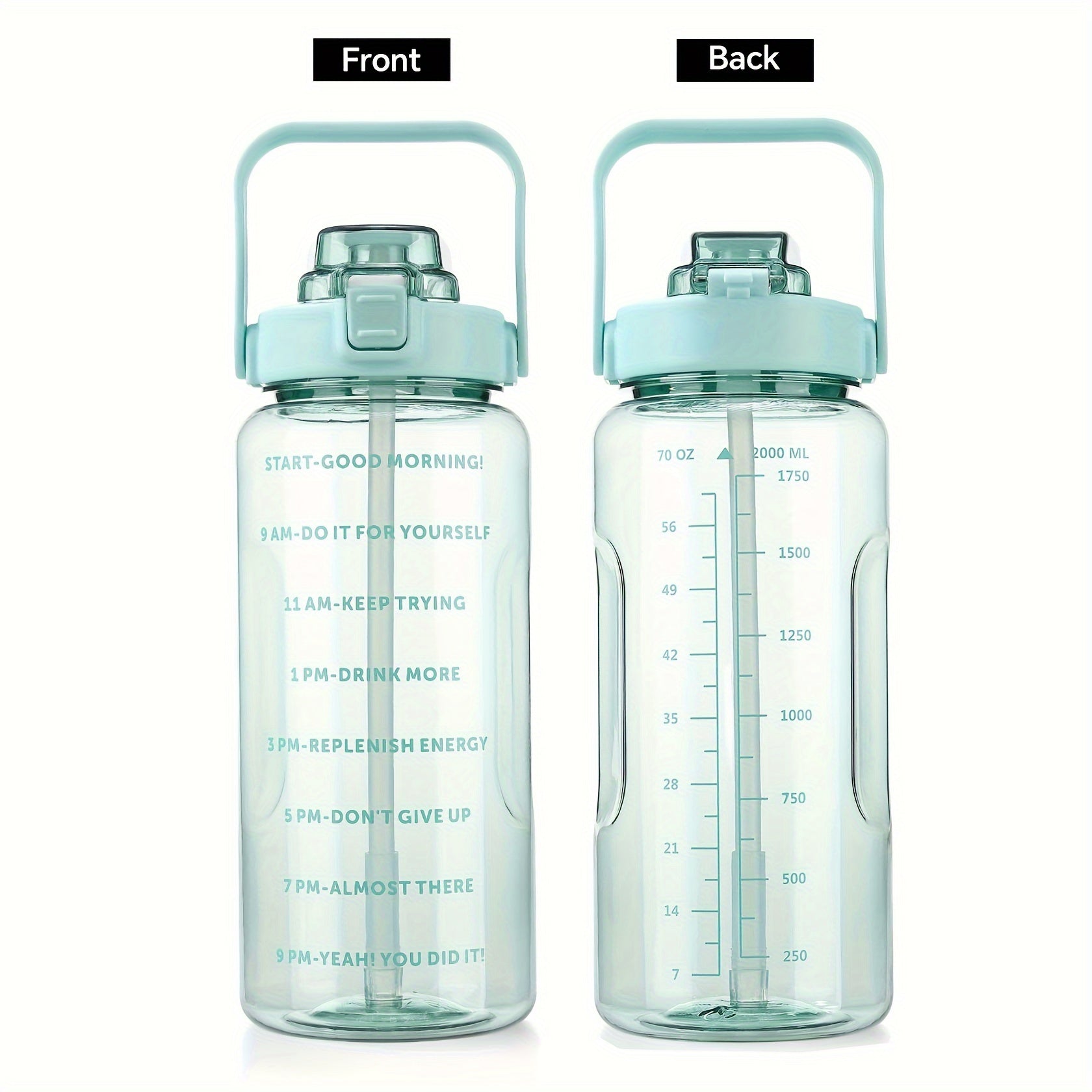 1pc Leak Proof Water Bottle With Straw And Chug Lid, Reusable Insulated With Storage Sleeve And Handle Water Jug For Daily Hydration, Sports, Gym