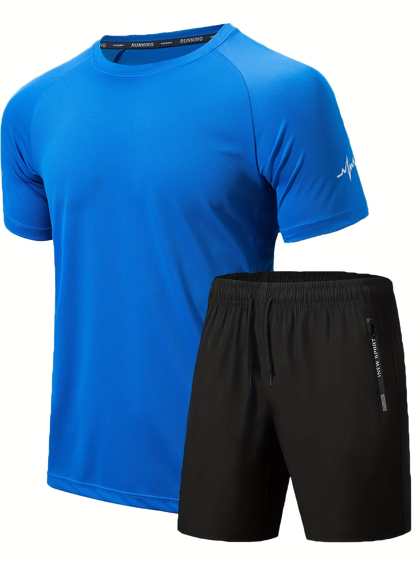 2pcs Men's Workout Set - Short Sleeve T-shirt and Drawstring Shorts for Basketball, Football, Exercise, Training, Running, and Gym - Solid Color, Comfortable Fit, Moisture-Wicking Fabric