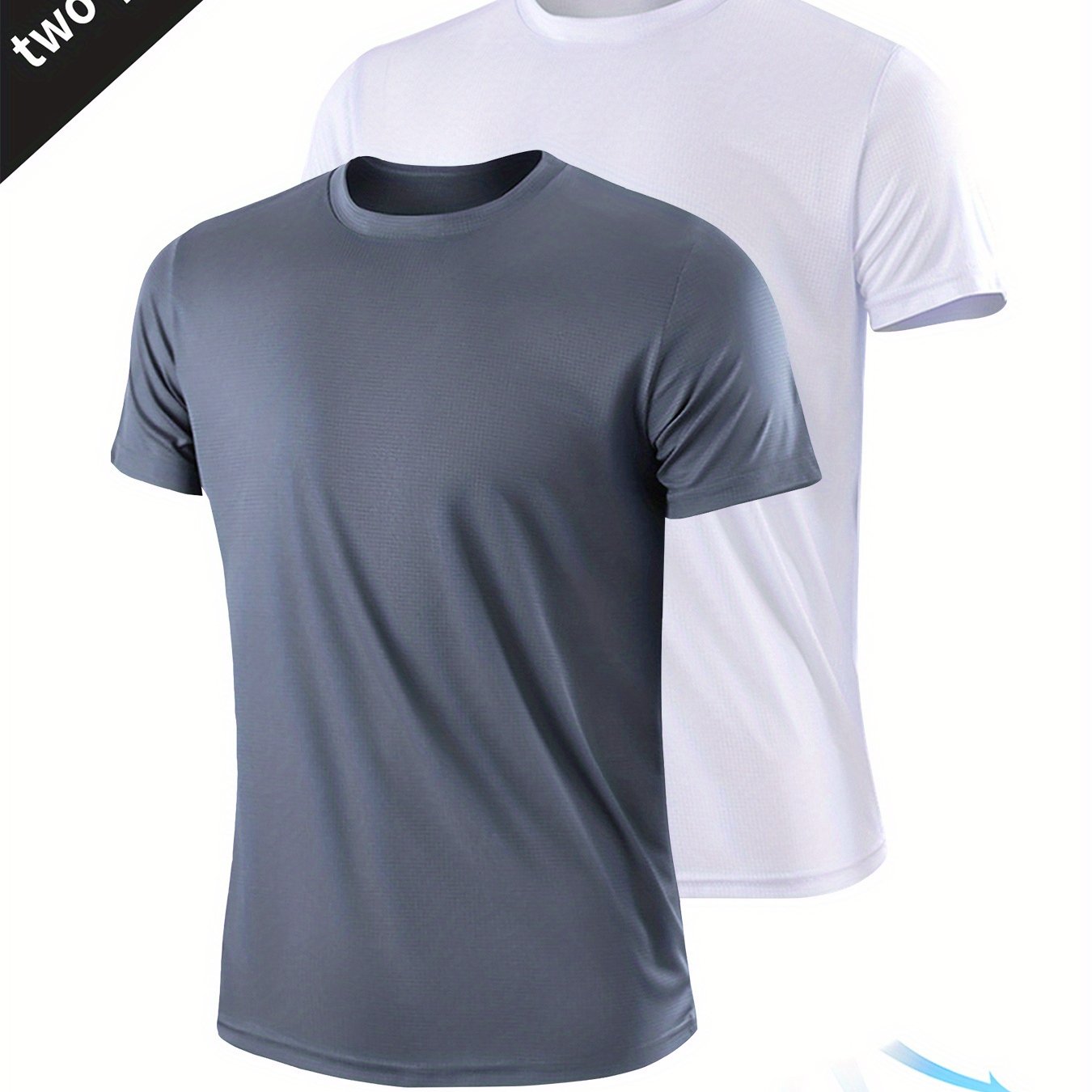 2-Piece Men's Summer Sportswear Set - Ultra-Breathable, Quick-Drying, Short Sleeve Round Neck T-Shirt for Comfortable Workout and Outdoor Activities - Ideal for Summer Fitness, Gym, Running, and Casual Wear