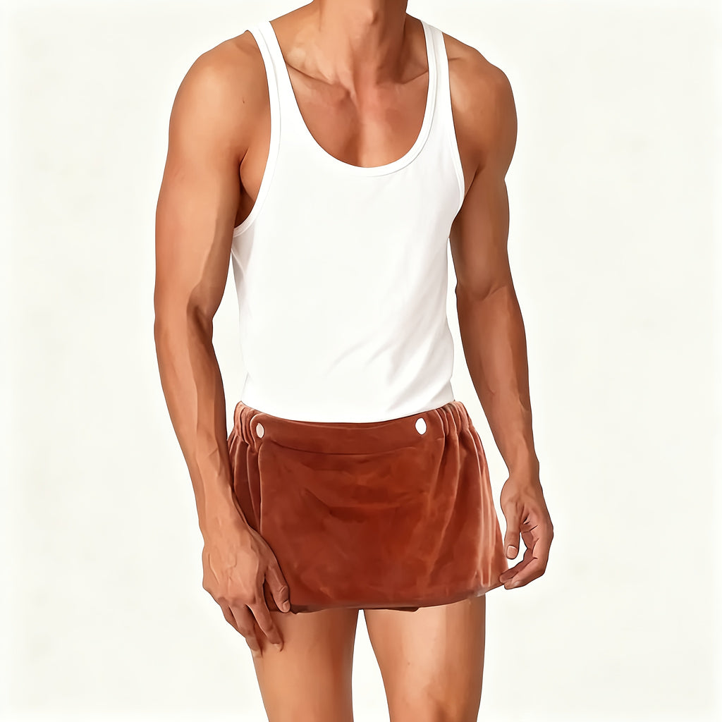 1pc Men's Soft Wearable Bath Towel, Solid Color Shorts, Microfiber Bath Towel, Wrap Towel, Gym Spa Bath Swim Bath Towel, Vacation Beach Bath Towel, Camping Towel, Bathroom Bath Supplies Christmas Gift