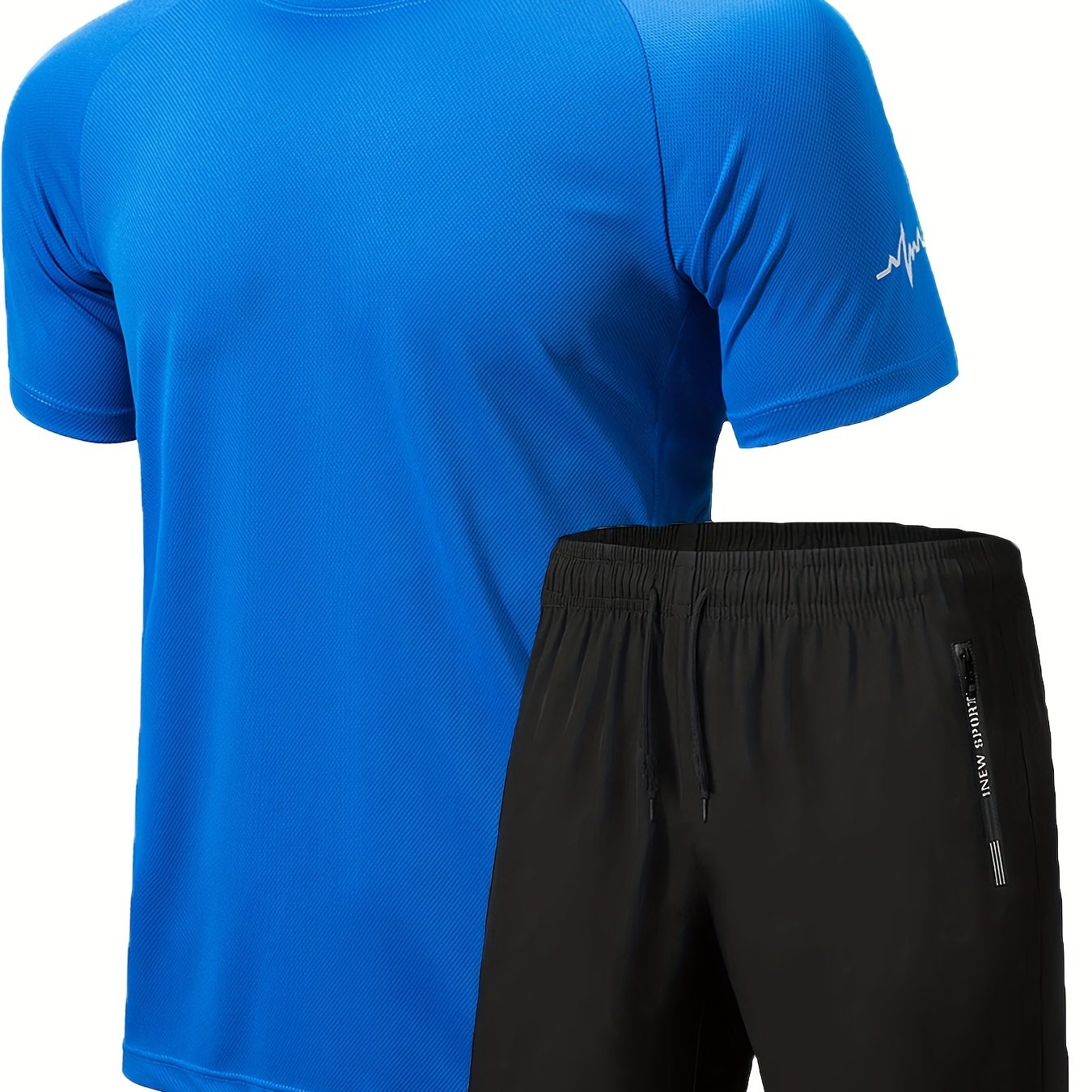2pcs Men's Workout Set - Short Sleeve T-shirt and Drawstring Shorts for Basketball, Football, Exercise, Training, Running, and Gym - Solid Color, Comfortable Fit, Moisture-Wicking Fabric