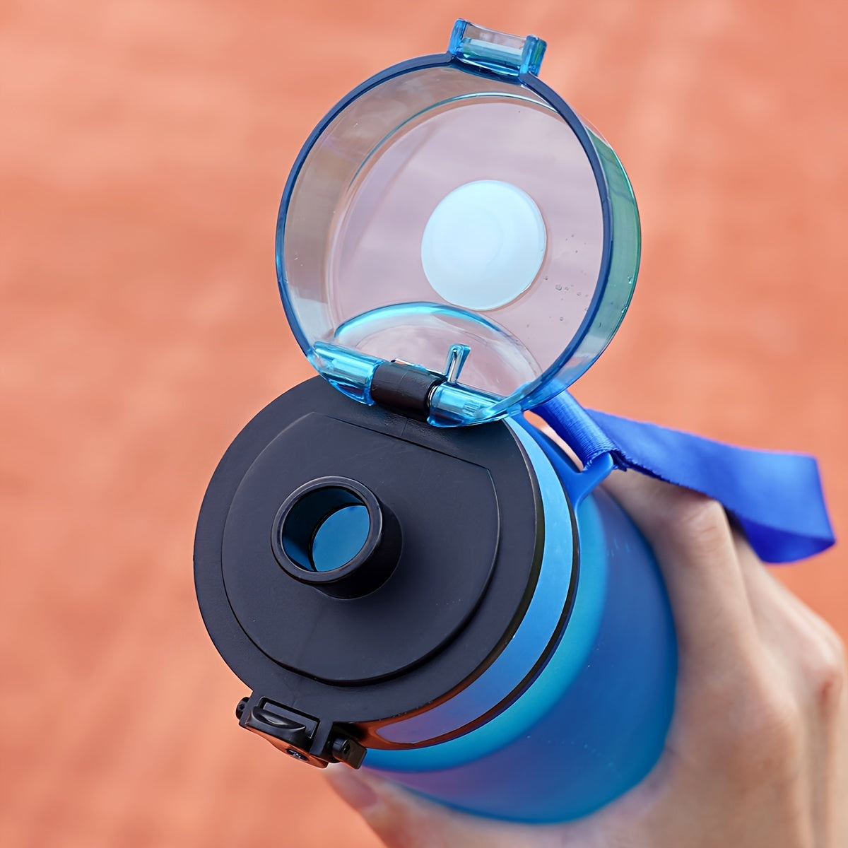 1pc Gradient Color Water Bottle With Straw Lid, Leakproof Sports Flask, Portable With Carry Loop, Insulated For Hot/Cold Beverages, Gym/Outdoor/Travel Use