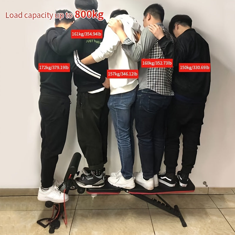 1pc Adjustable Weight Bench with Sit-Up Assistant, 13-in-1 Folding Dumbbell Workout Chair, Iron Material, for Home Gym Fitness Equipment