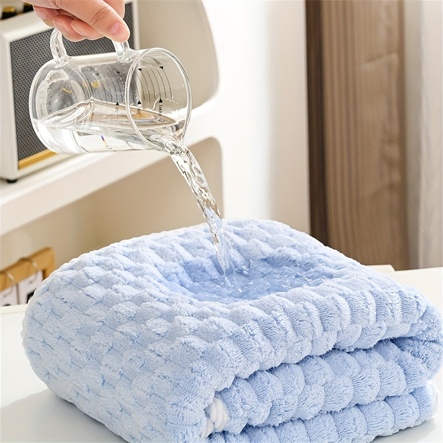 2pcs Ultra-Soft Microfiber Bath Towels - Super Absorbent, Quick-Dry Waffle Weave Towels For Daily Use, Spa, Gym & Travel - Fragrance-Free, Polyester/Polyamide Blend Microfiber Hair Towel Microfiber Towel