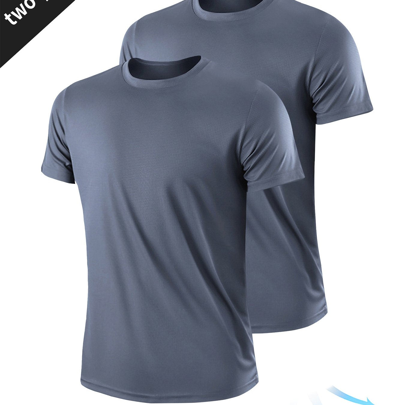 2-Piece Men's Summer Sportswear Set - Ultra-Breathable, Quick-Drying, Short Sleeve Round Neck T-Shirt for Comfortable Workout and Outdoor Activities - Ideal for Summer Fitness, Gym, Running, and Casual Wear