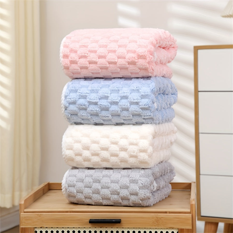 2pcs Ultra-Soft Microfiber Bath Towels - Super Absorbent, Quick-Dry Waffle Weave Towels For Daily Use, Spa, Gym & Travel - Fragrance-Free, Polyester/Polyamide Blend Microfiber Hair Towel Microfiber Towel