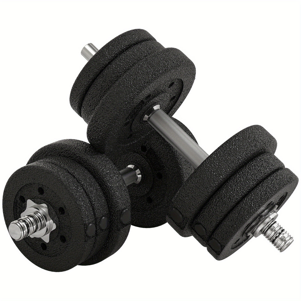25KG Adjustable Dumbbells HOMCOM Weights Set, Black Hand Weights for Home Office Gym Body Fitness Lifting Training