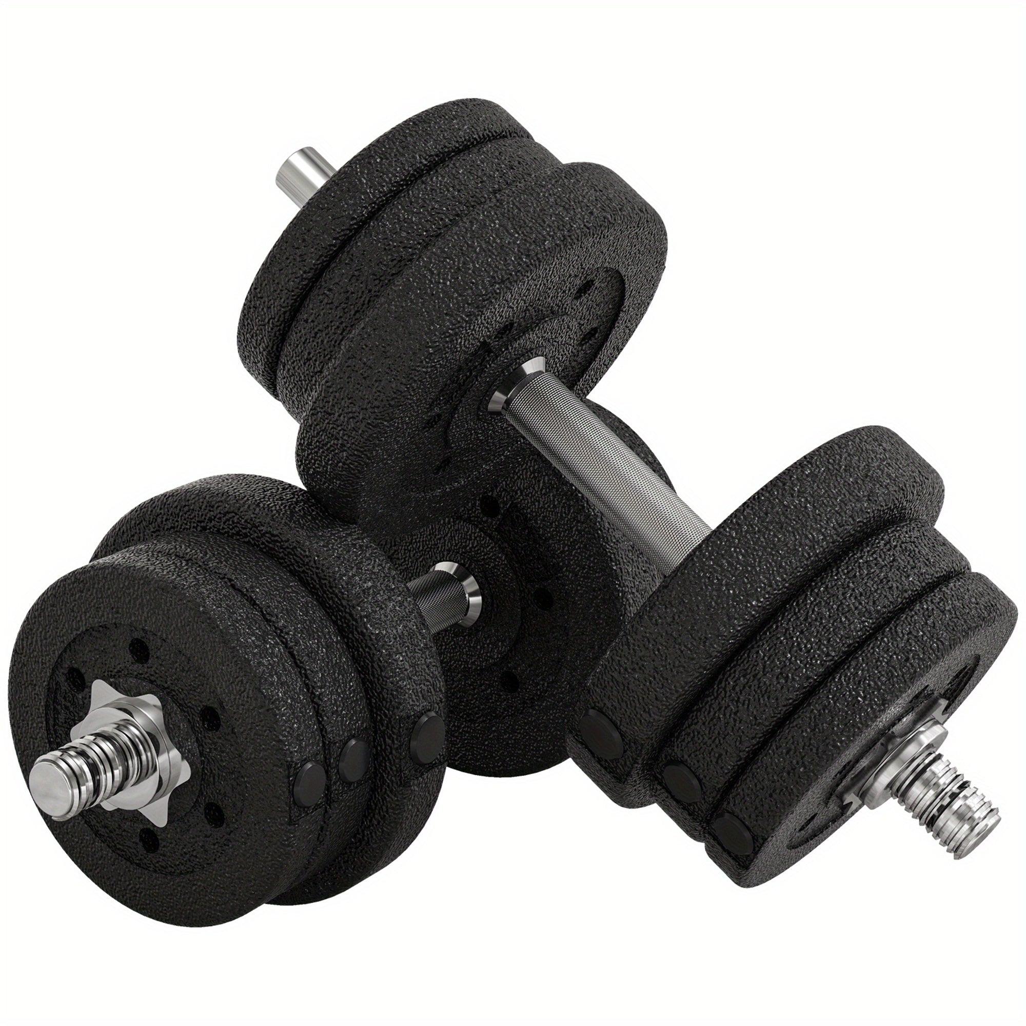 25KG Adjustable Dumbbells HOMCOM Weights Set, Black Hand Weights for Home Office Gym Body Fitness Lifting Training