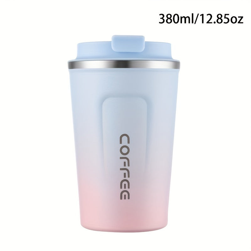 1pc Double Wall Stainless Steel Insulated Coffee Mug, 380ml/510ml, Leak-Proof, Portable, Sealable Lid, BPA-Free, Ideal for Outdoor Camping, Travel, Sports, Gym, Car Use, Hot and Cold Beverages, Perfect Gift for Valentine's, M