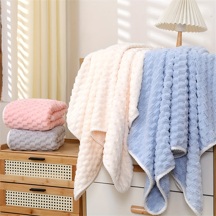 2pcs Ultra-Soft Microfiber Bath Towels - Super Absorbent, Quick-Dry Waffle Weave Towels For Daily Use, Spa, Gym & Travel - Fragrance-Free, Polyester/Polyamide Blend Microfiber Hair Towel Microfiber Towel