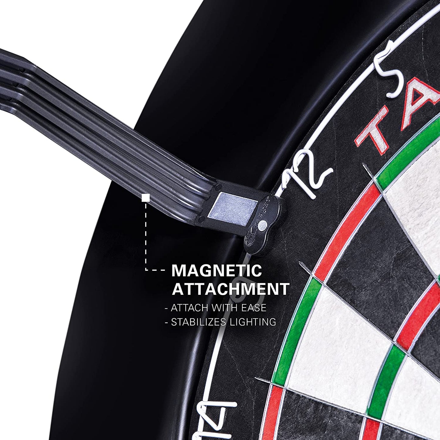 Corona Vision Dartboard Lighting System, Black Frame | White LED Dart Board Surround Ring Light | Available with Pro Tour Dartboards Surround & Championship Dartboard, or Oche Dart Mat