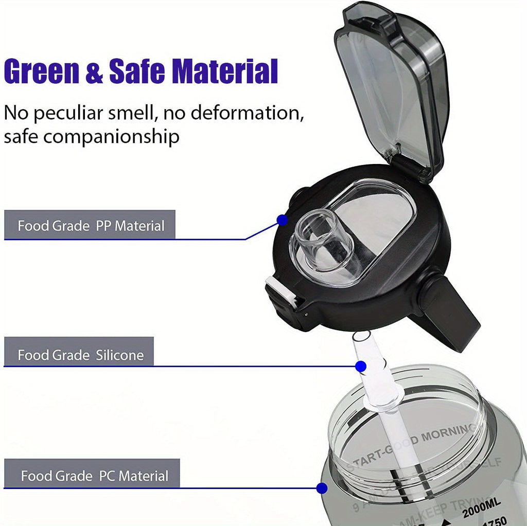 1pc Leak Proof Water Bottle With Straw And Chug Lid, Reusable Insulated With Storage Sleeve And Handle Water Jug For Daily Hydration, Sports, Gym