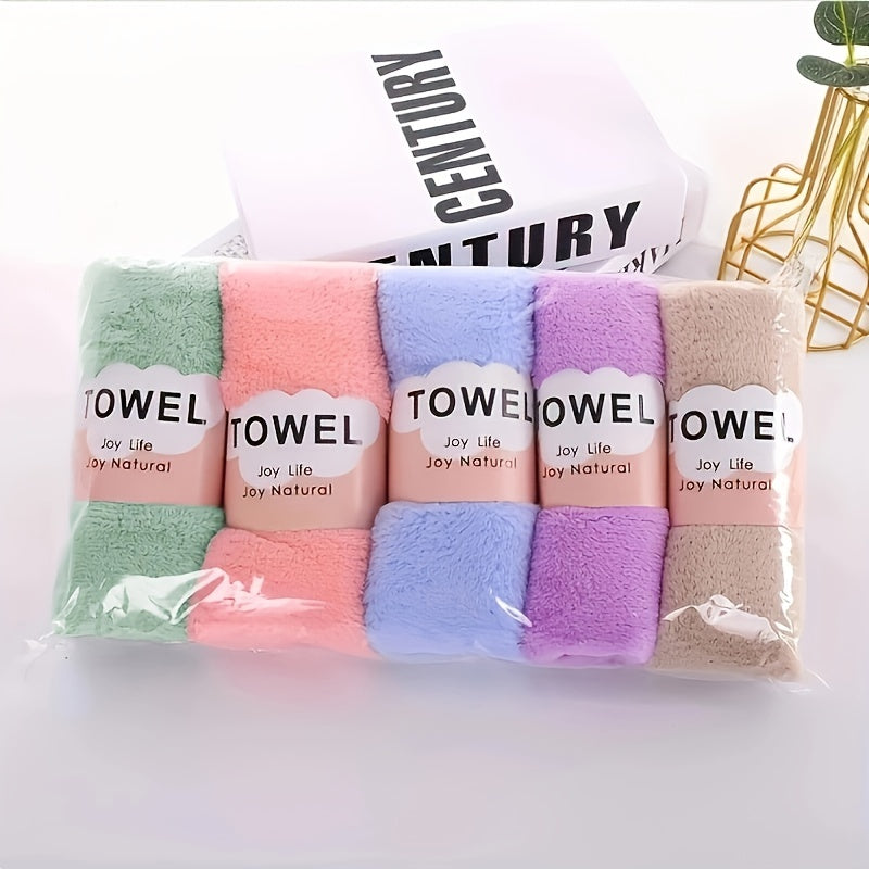 5pcs Hand Towels, Soft & Absorbent Microfiber Coral Velvet Towels For Gym, Shower, Spa, Quick Drying Hand Towel