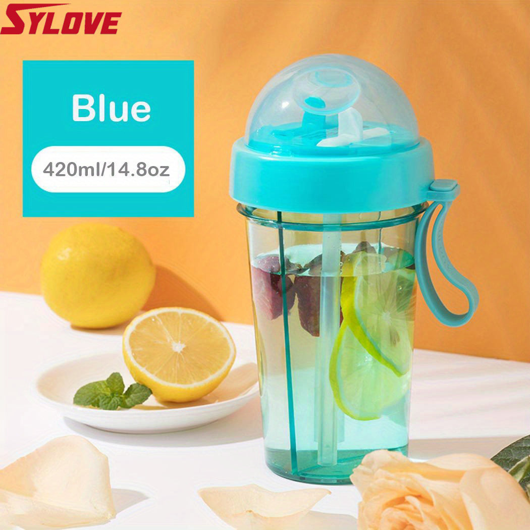 1pc 600ml/21.2oz 420ml/14.8oz Kawaii Double Water Bottles - Portable & Large Capacity - Perfect For Outdoor Activities & Sports