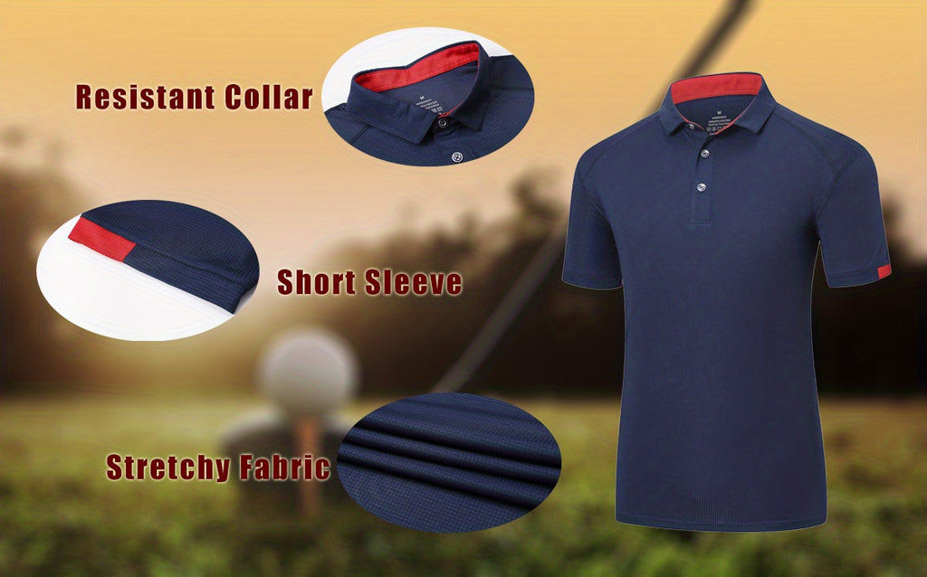 3pcs Mens Shirts Short Sleeve Breathable Quick Dry Golf Shirts Mens Running Sports Tee Top Gym Workout T Shirts